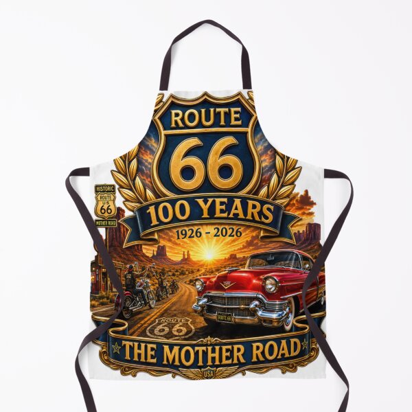 Item preview, Route 66 100 Years Anniversary 1926-2026 | The Mother Road Vintage Classic Car & Motorcycle Design designed and sold by DigiArt8Design.