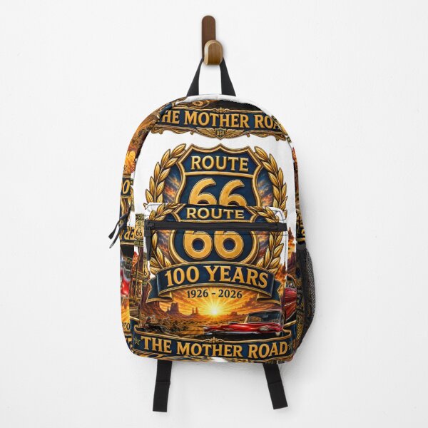 Item preview, Route 66 100 Years Anniversary 1926-2026 | The Mother Road Vintage Classic Car & Motorcycle Design designed and sold by DigiArt8Design.