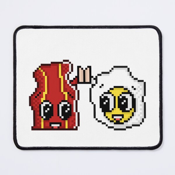 Item preview, Cute Bacon and Egg High Five Pixel Art designed and sold by RetroRlx.