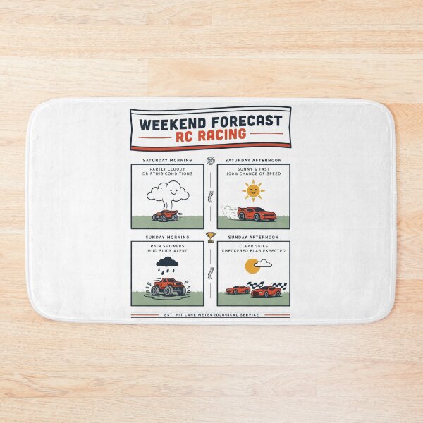 Item preview, Weekend Forecast RC Racing – Funny RC Car Weather Report designed and sold by No Excuses Supply.