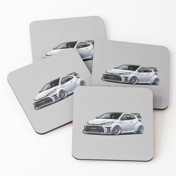 Item preview, Toyota GR Yaris White Custom Stance Modern Rally Car Illustration Art designed and sold by Motorline44.