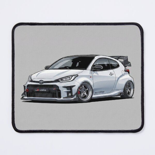 Item preview, Toyota GR Yaris White Custom Stance Modern Rally Car Illustration Art designed and sold by Motorline44.
