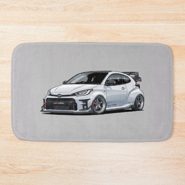 Item preview, Toyota GR Yaris White Custom Stance Modern Rally Car Illustration Art designed and sold by Motorline44.