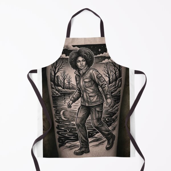 Item preview, DOTWORK-STYLE NIGHT WARRIOR ON THE FROZEN RIVER designed and sold by Curiosiart.