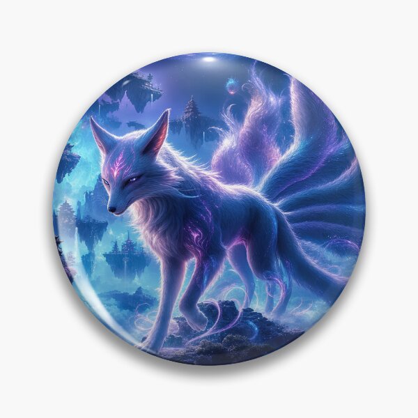 Item preview, : Magical Nine-Tailed Kitsune Fox – Japanese Mythology Fantasy Art designed and sold by Spoofy Don`t fit in. Stand out.