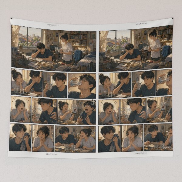 Item preview, Student Life Cozy Reading Room Comic Print designed and sold by Grafititee.