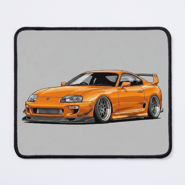 Item preview, Toyota Supra MK4 Orange JDM Custom Stance Twin Turbo Car Illustration Art designed and sold by Motorline44.