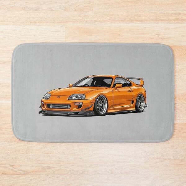 Item preview, Toyota Supra MK4 Orange JDM Custom Stance Twin Turbo Car Illustration Art designed and sold by Motorline44.