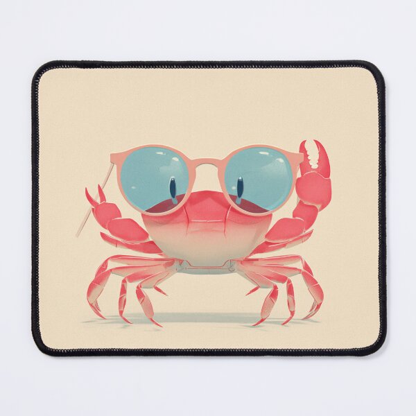 Item preview, CRAB IN GLASSES – Modern Home Art Print designed and sold by MarkedArtPrints.
