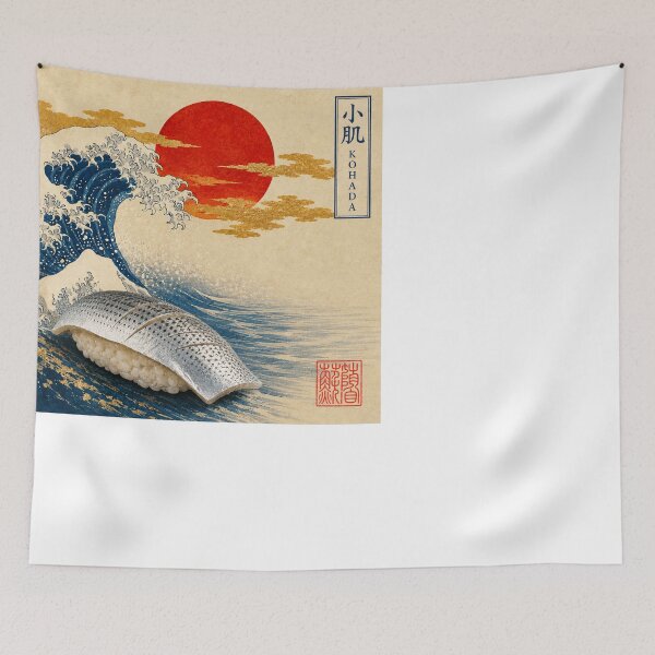 Item preview, Kohada Gizzard Shad Nigiri — Ukiyo-e Japanese Sushi Art Tee designed and sold by nurusubetei.