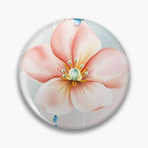 Item preview, Watercolor Pink Blossom with Falling Water Droplets designed and sold by Vida e Arte.
