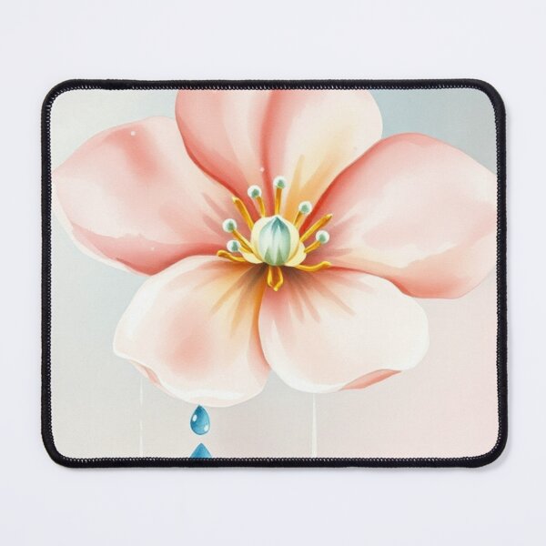 Item preview, Watercolor Pink Blossom with Falling Water Droplets designed and sold by Vida e Arte.
