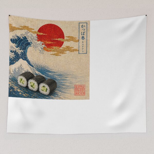 Item preview, Kappa Maki Cucumber Roll — Ukiyo-e Japanese Sushi Art Tee designed and sold by nurusubetei.