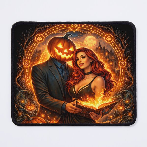 Item preview, Headless Horseman Enchanted Spellbook – Romantic Halloween Fantasy Art Print designed and sold by TheHorsemanRidesAgain.