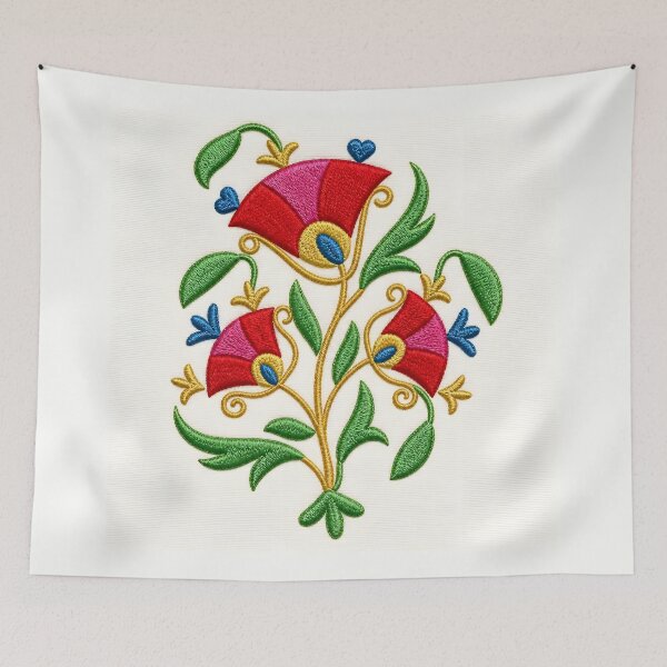 Item preview, Uzbekistan Suzani Floral Embroidery  designed and sold by Vicky Brago-Mitchell®.