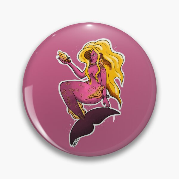 Item preview, Pink Mermaid with Hermit Crab designed and sold by TheMossAndMermaid.