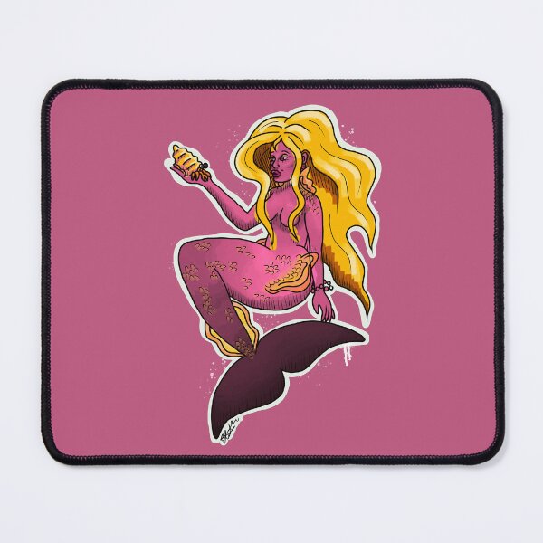 Item preview, Pink Mermaid with Hermit Crab designed and sold by TheMossAndMermaid.