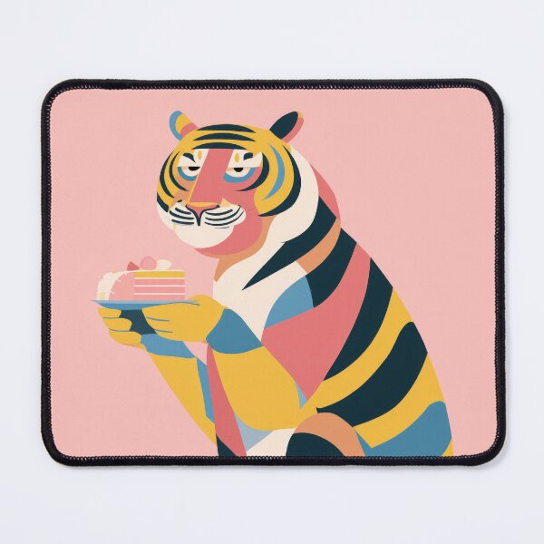 Item preview, TIGER AND CAKE – Modern Home Art Print designed and sold by MarkedArtPrints.