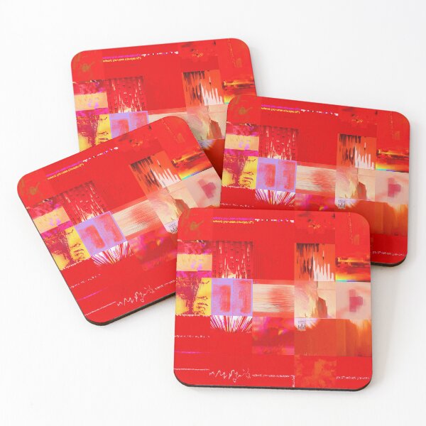 Item preview, Where You Can Gradient Abstract Red Glitch Art Mosaic Cyberpunk Grid Collage designed and sold by Terry Bain.