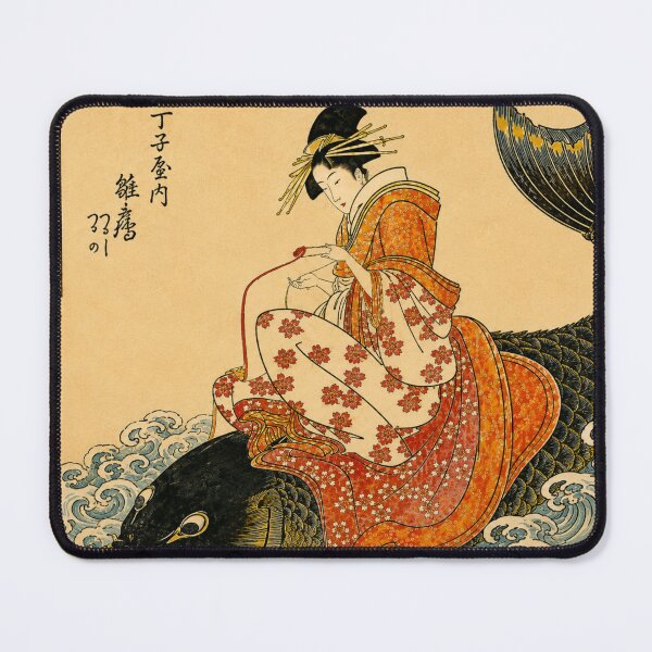 Item preview, Ukiyo-e Art Nouveau Koi Maiden Wall Art for Japanese Art Collectors designed and sold by RickE.
