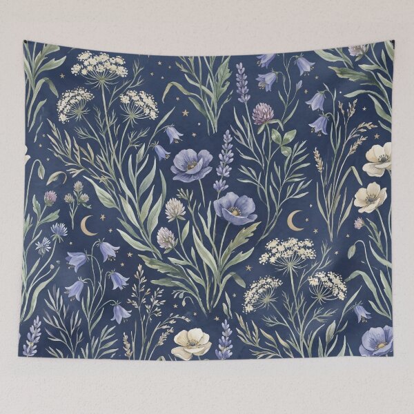 Item preview, Moonlit Wildflower Tapestry designed and sold by MoonwoodStudio.
