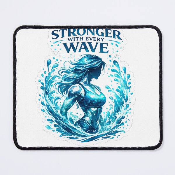Item preview, Stronger With Every Wave Female Fitness Swimming designed and sold by Digistore1221.