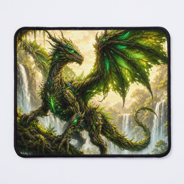 Item preview, Ancient Forest Dragon | Enchanted Waterfall Fantasy Art designed and sold by DrakariArt.