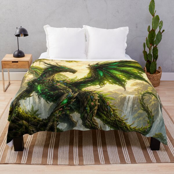 Item preview, Ancient Forest Dragon | Enchanted Waterfall Fantasy Art designed and sold by DrakariArt.
