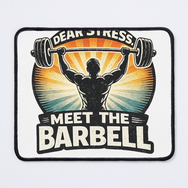 Item preview, Dear Stress Meet The Barbell Gym Weightlifting Motivation designed and sold by Digistore1221.
