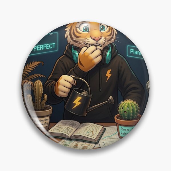 Item preview, Funny AI Tiger Cub Plant Dad — Optimized Every Variable Every Plant Deceased — NeoTigLuna designed and sold by NeoTigLuna.