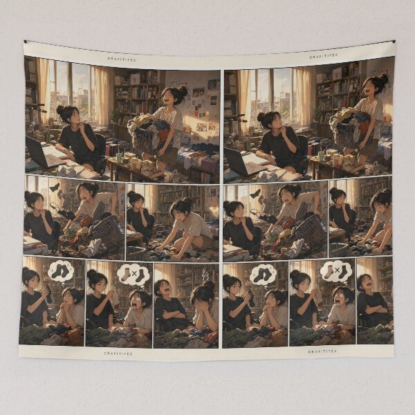 Item preview, Student Life Cozy Reading Room Comic Print designed and sold by Grafititee.