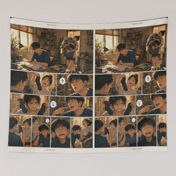 Item preview, Student Life Cozy Reading Room Comic Print designed and sold by Grafititee.