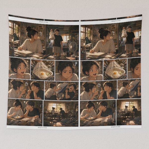 Item preview, Student Life Cozy Reading Room Comic Print designed and sold by Grafititee.