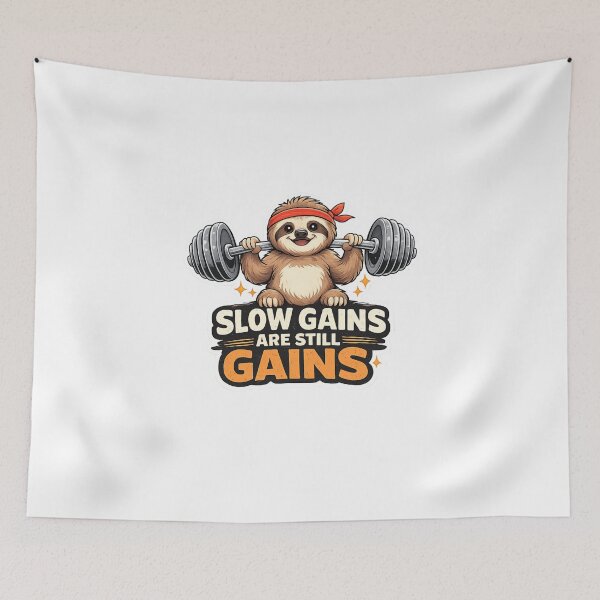 Item preview, Slow Gains Are Still Gains Cute Sloth Gym designed and sold by Digistore1221.