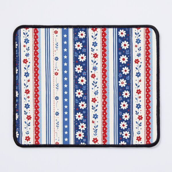 Item preview, Red White And Blue Floral Stripe Phone Case For Mom | Patriotic Daisy Pattern Journal For Teachers | Americana Stars And Stripes Blanket For Girls | Fourth Of July Floral Tote Bag For Students designed and sold by VivaFy.