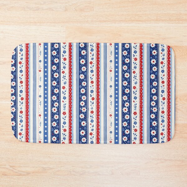 Item preview, Red White And Blue Floral Stripe Phone Case For Mom | Patriotic Daisy Pattern Journal For Teachers | Americana Stars And Stripes Blanket For Girls | Fourth Of July Floral Tote Bag For Students designed and sold by VivaFy.