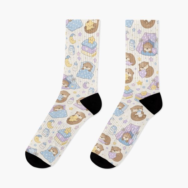Item preview, Kawaii Sleepy Otter Pillow Fort Pattern designed and sold by Soft Berry Studio.