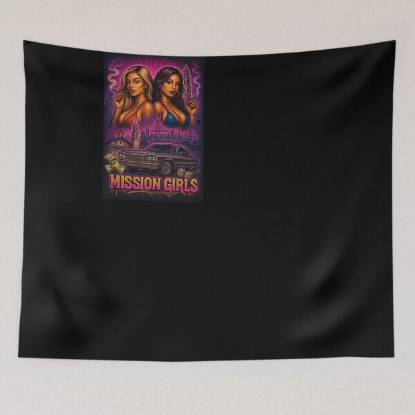Item preview, Mission Girls – Chicano Lowrider Lifestyle Neon Art Print | San Francisco Bay Culture Poster designed and sold by DyfunctionalTee.