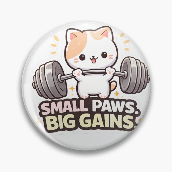 Item preview, Small Paws Big Gains Cute Cat Gym Mascot designed and sold by Digistore1221.