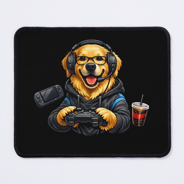 Item preview, Golden Retriever Gamer with Nerd Glasses Premium Illustration designed and sold by builtforyou.