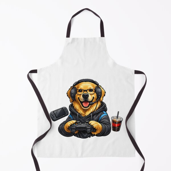 Item preview, Golden Retriever Gamer with Nerd Glasses Premium Illustration designed and sold by builtforyou.