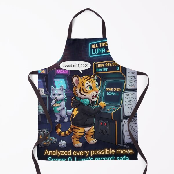 Item preview, Funny AI Tiger Cub Game Over Score Zero — Luna High Score 1987 — NeoTigLuna designed and sold by NeoTigLuna.