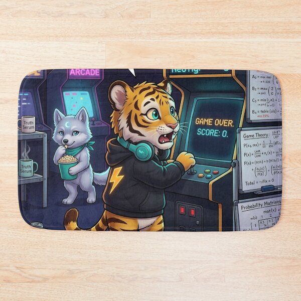 Item preview, Funny AI Tiger Cub Game Over Score Zero — Luna High Score 1987 — NeoTigLuna designed and sold by NeoTigLuna.