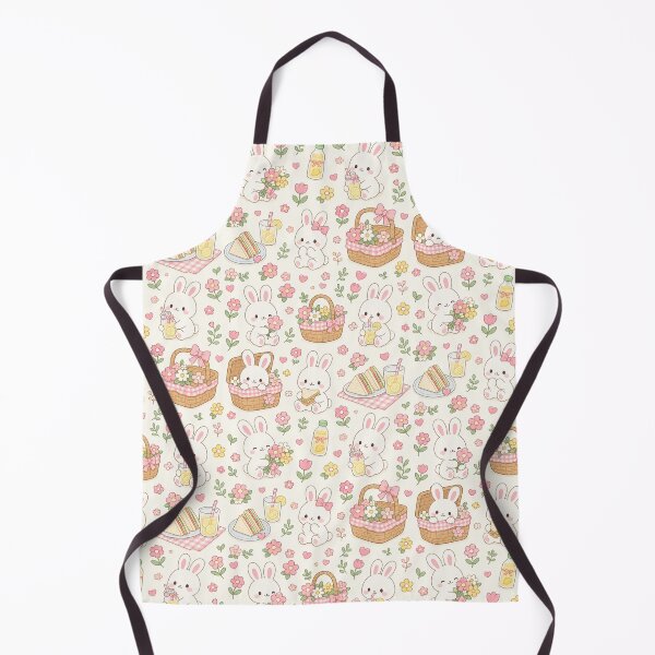Item preview, Kawaii Bunny Flower Picnic Pattern designed and sold by Soft Berry Studio.