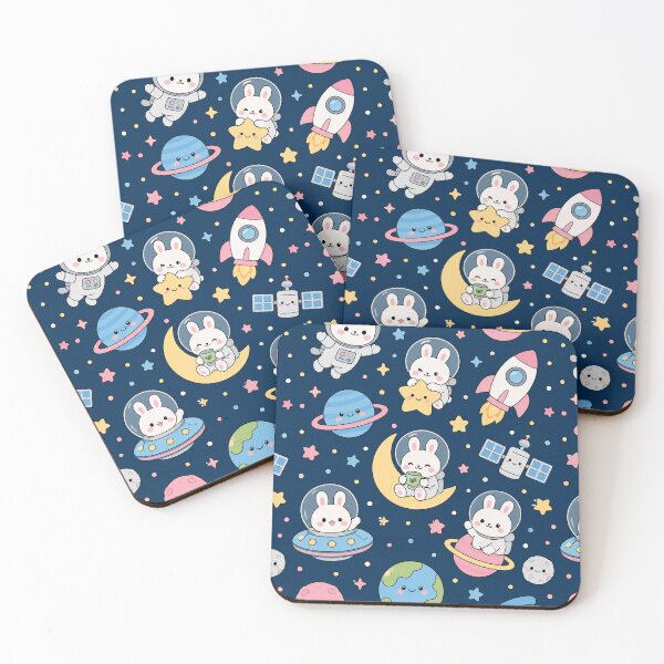 Item preview, Kawaii Bunny Space Adventure Pattern designed and sold by Soft Berry Studio.
