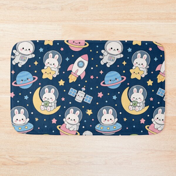 Item preview, Kawaii Bunny Space Adventure Pattern designed and sold by Soft Berry Studio.