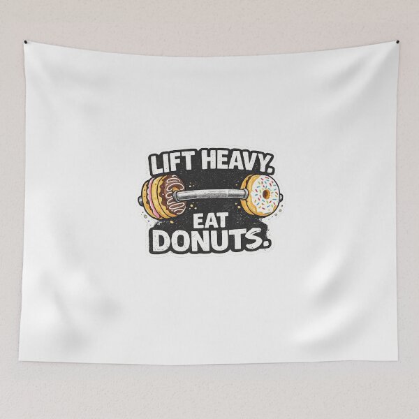 Item preview, Lift Heavy Eat Donuts Funny Gym Weightlifting designed and sold by Digistore1221.