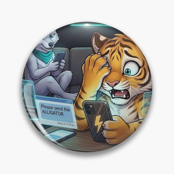 Item preview, Funny AI Tiger Cub Autocorrect — Please Send The Alligator — NeoTigLuna designed and sold by NeoTigLuna.