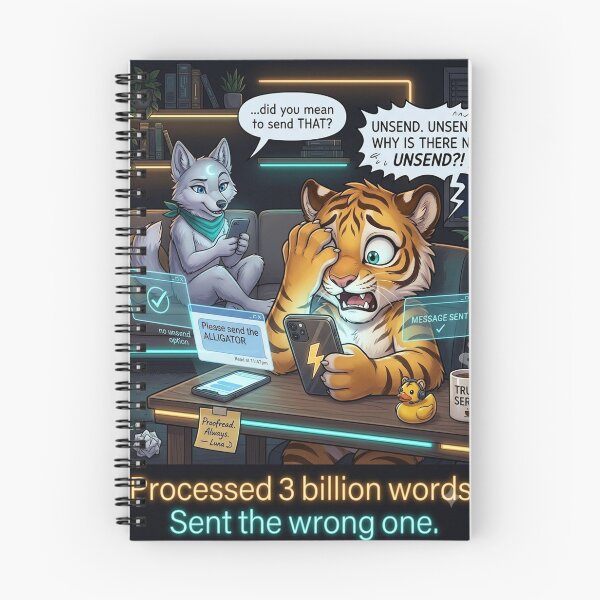 Item preview, Funny AI Tiger Cub Autocorrect — Please Send The Alligator — NeoTigLuna designed and sold by NeoTigLuna.