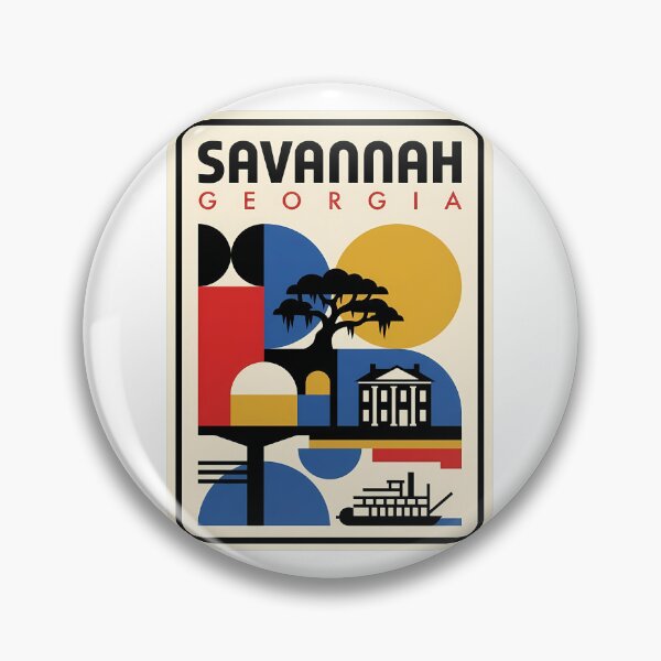 Item preview, Savannah Georgia Retro Geometric Travel Art designed and sold by k3rstman1.